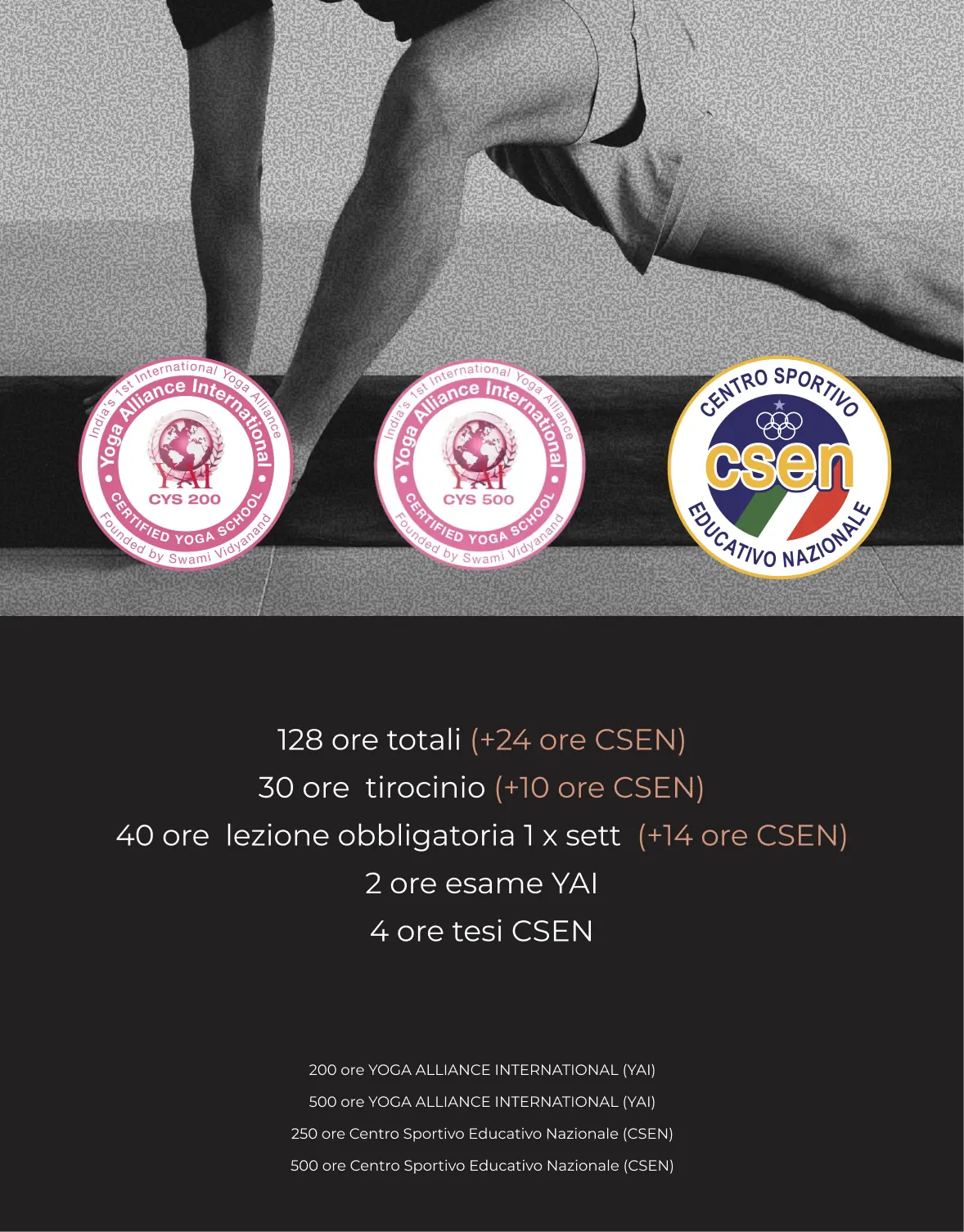 Manifesto — 128 ore di formazione e certificazioni Yoga Alliance e CSEN